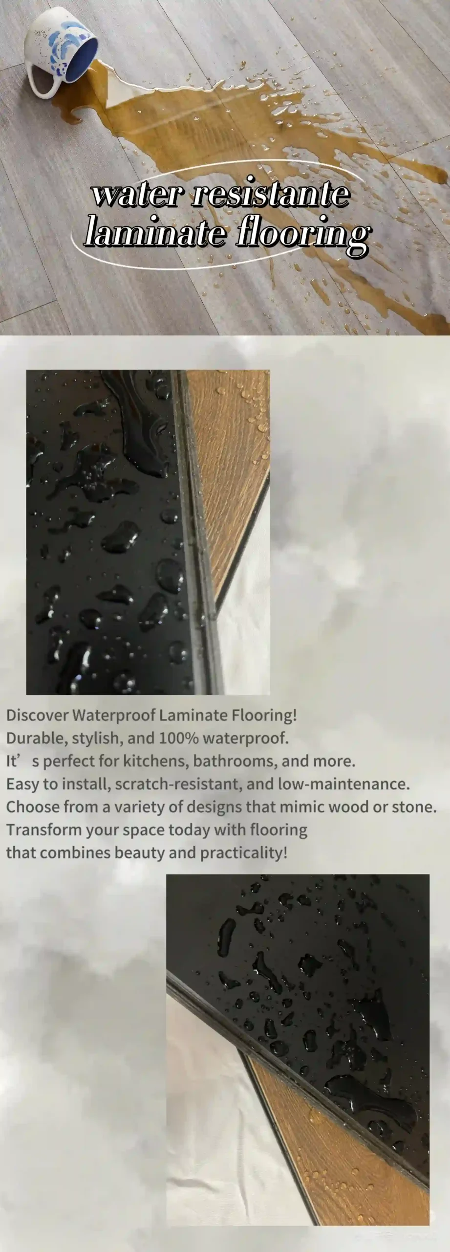 waterproof laminate flooring black material
