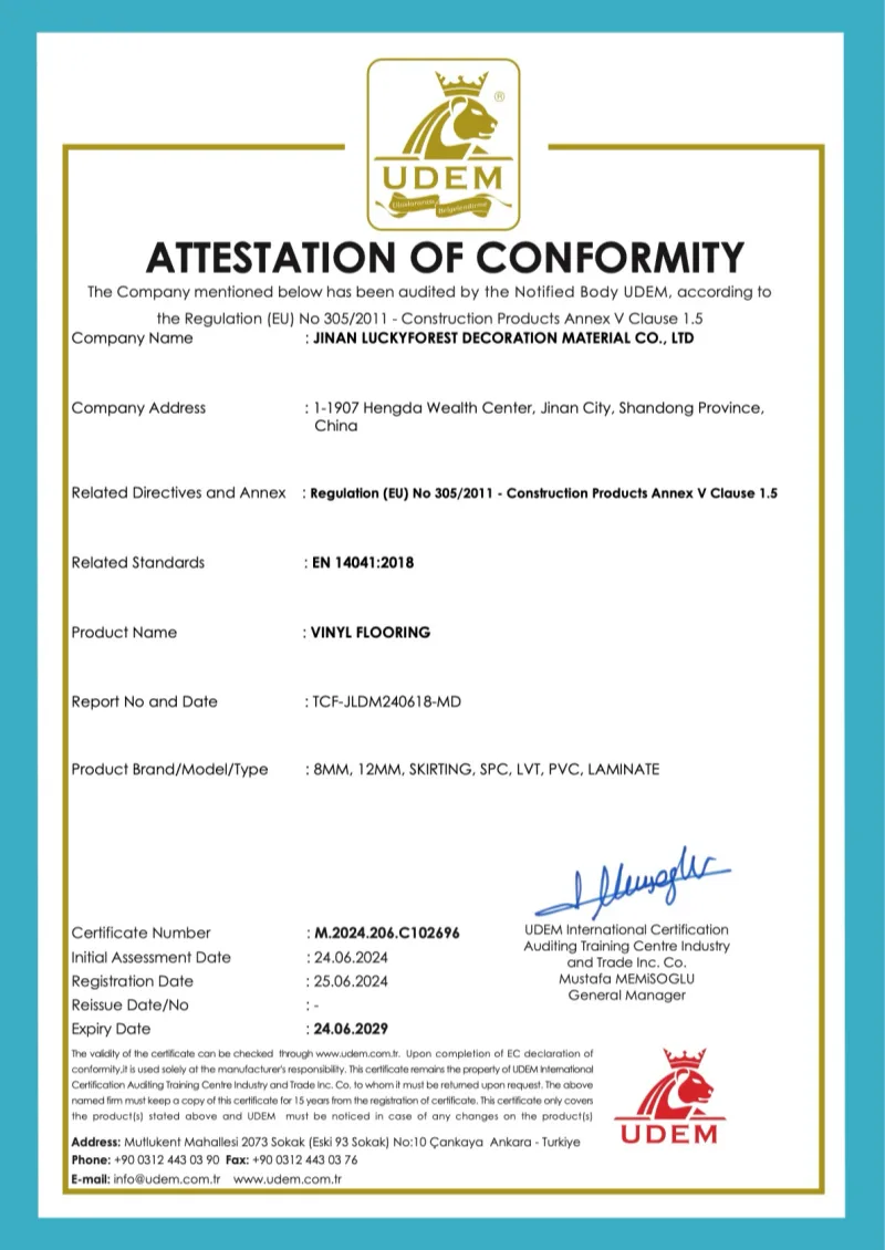 China Flooring Manufacturer certificate