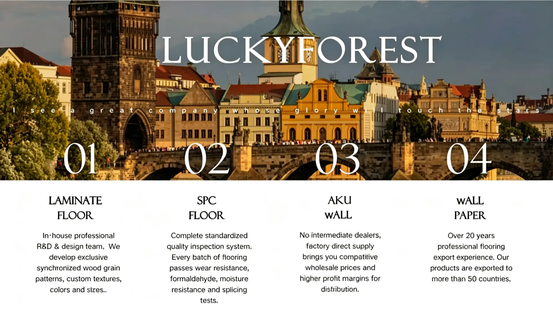 LUCKYFOREST SPC floor, laminate and wall panel catalog